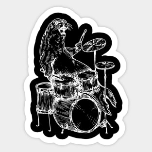 SEEMBO Sea Lion Playing Drums Drummer Drumming Band Sticker